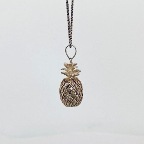 Vintage 925 Sterling Silver Pineapple Pendant Necklace Estate Jewelry 6.2g - Picture 5 of 11